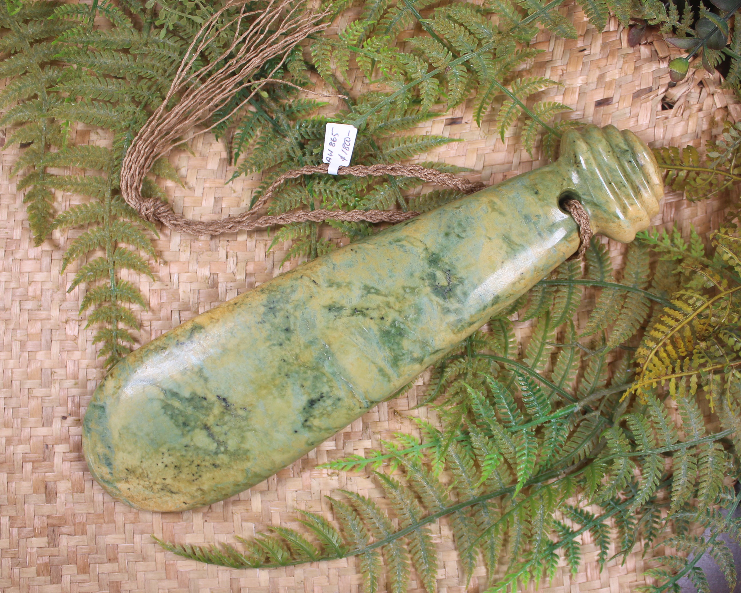 Mere carved from Flower Jade Pounamu - NZ Greenstone