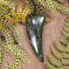Tooth pendant carved from Douglas Creek Pounamu - NZ Greenstone