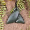 Whale Tail carved from Kawakawa Pounamu - NZ Greenstone