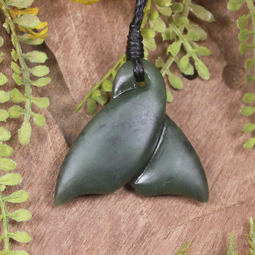 Whale Tail carved from Kawakawa Pounamu - NZ Greenstone