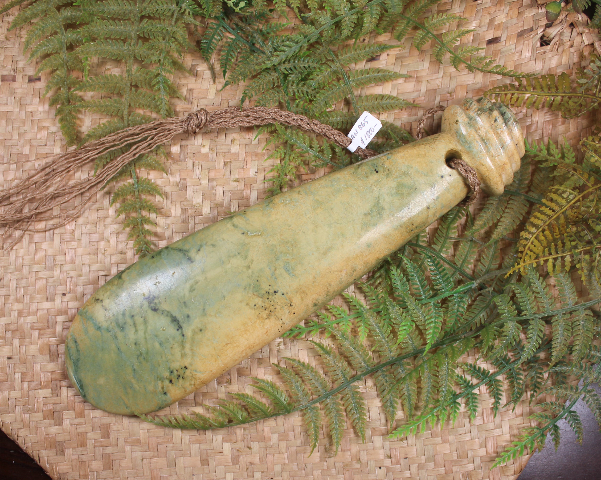 Mere carved from Flower Jade Pounamu - NZ Greenstone