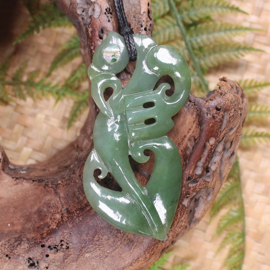 Manaia carved from Inanga Pounamu - NZ Greenstone