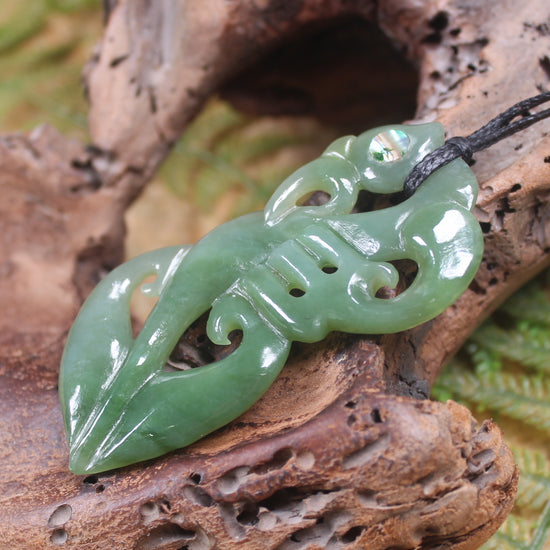 Manaia carved from Inanga Pounamu - NZ Greenstone