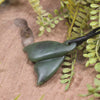 Whale Tail carved from Hapopo Pounamu - NZ Greenstone