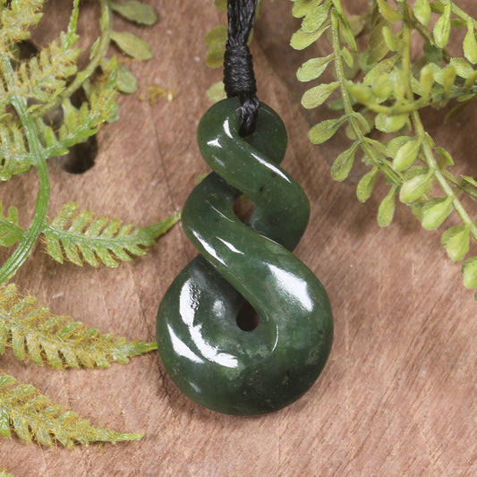 Twist carved from Kawakawa Pounamu - NZ Greenstone
