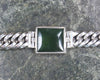 Kawakawa Pounamu Sterling Silver chain bracelet - NZ Greenstone