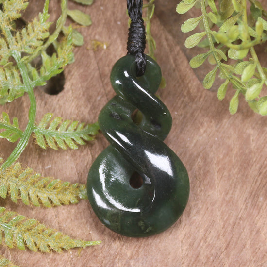 Twist carved from Kawakawa Pounamu - NZ Greenstone