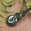 Twist carved from Kawakawa Pounamu - NZ Greenstone