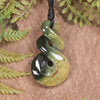 Twist or Pikorua carved from Flower Jade Pounamu - NZ Greenstone