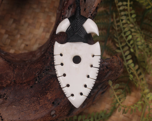 Bone Medium Niho Taniwha Tooth Pendant (BH869)