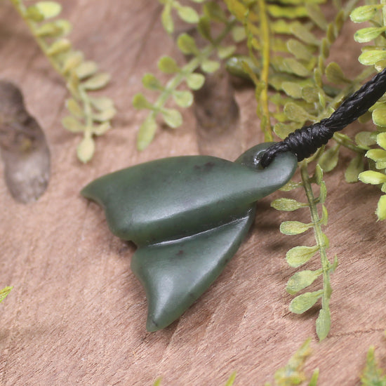 Whale Tail carved from Hapopo Pounamu - NZ Greenstone