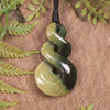 Twist or Pikorua carved from Flower Jade Pounamu - NZ Greenstone