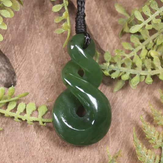 Twist carved from Kawakawa Pounamu - NZ Greenstone