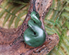 Twist or Pikorua carved from Hapopo Pounamu - NZ Greenstone