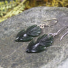 Fantail earrings pounamu - NZ Greenstone