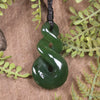Twist carved from Kawakawa Pounamu - NZ Greenstone