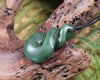 Twist or Pikorua carved from Hapopo Pounamu - NZ Greenstone