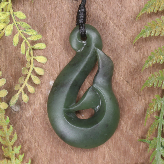 Whale tail carved from Hapopo Pounamu - NZ Greenstone