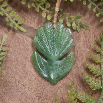 Pīwakawaka or Fantail Bird Pendant carved from Kawakawa Pounamu - NZ Greenstone