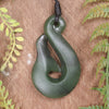 Whale tail carved from Hapopo Pounamu - NZ Greenstone