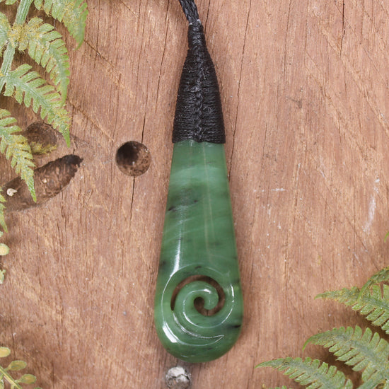 Roimata with Koru Pounamu Pendant - NZ Greenstone