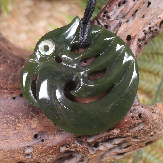 Koropepe carved from Rimu Pounamu - NZ Greenstone