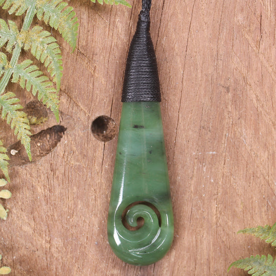 Roimata with Koru Pounamu Pendant - NZ Greenstone