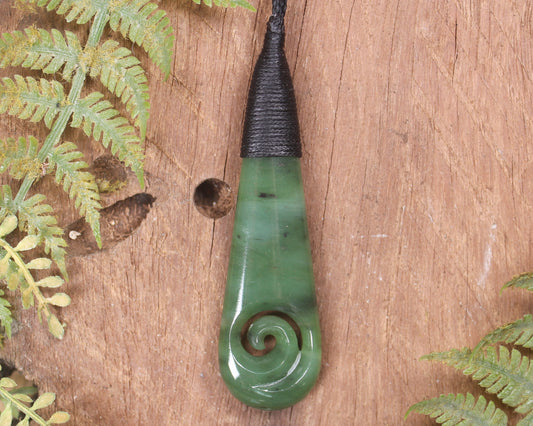 Roimata with Koru Pounamu Pendant - NZ Greenstone