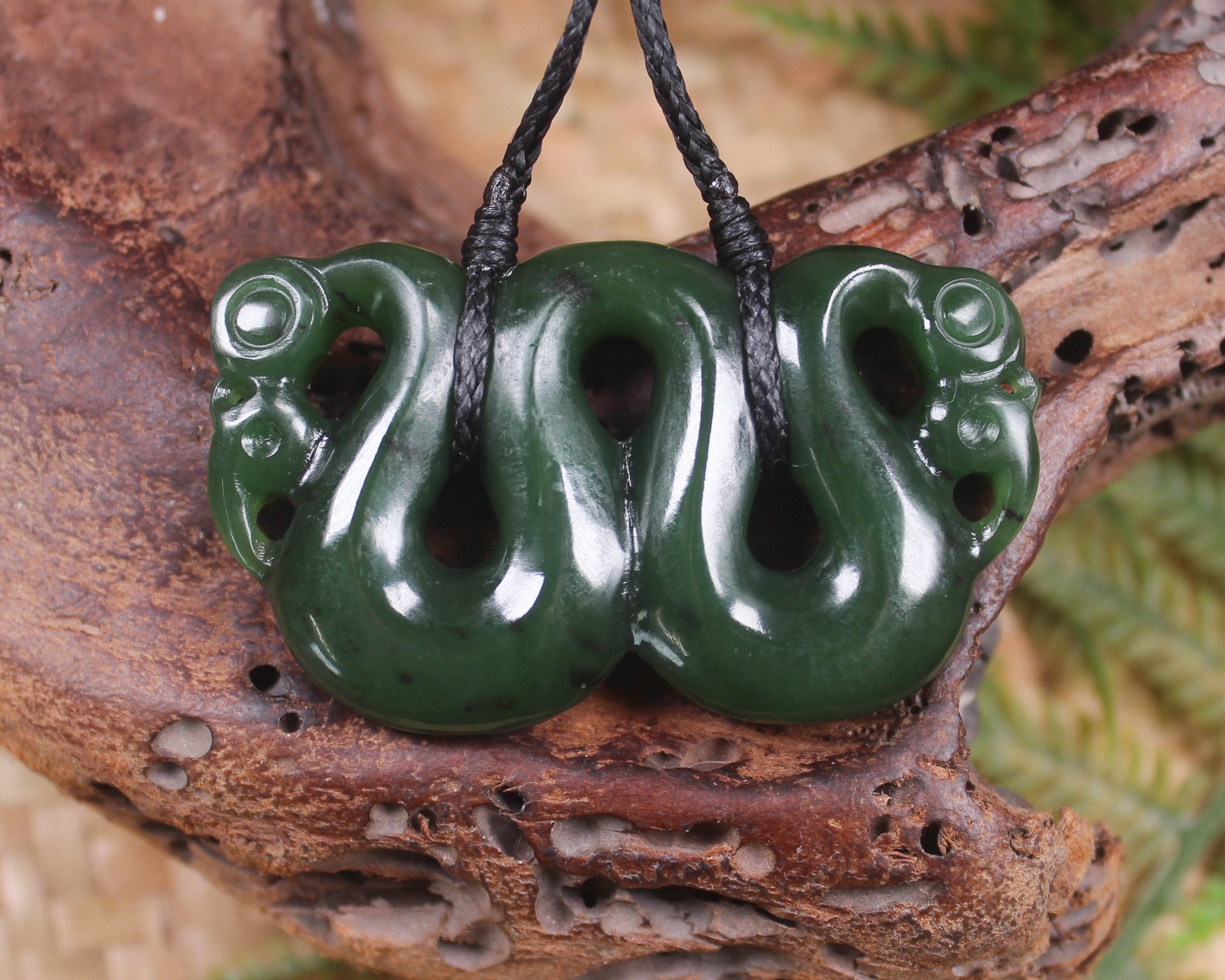 Pekapeka Pendant carved from Kawakawa Pounamu - NZ Greenstone