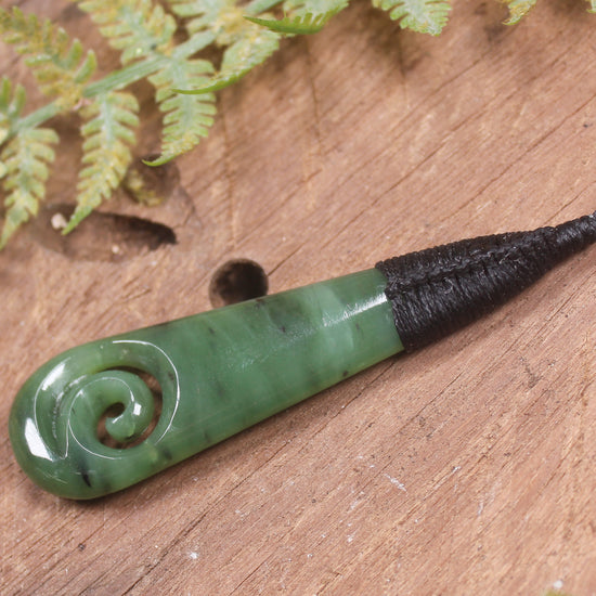 Roimata with Koru Pounamu Pendant - NZ Greenstone