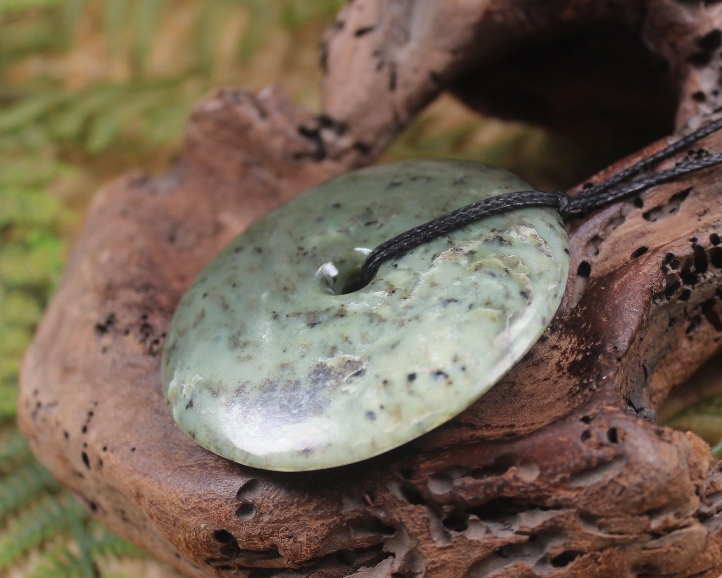 Porowhita carved from Rimu Pounamu - NZ Greenstone