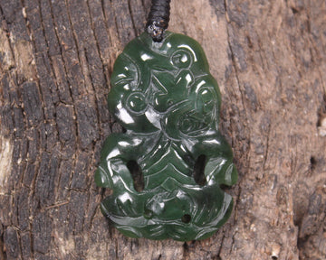 Kawakawa Pounamu Hei Tiki - NZ Greenstone
