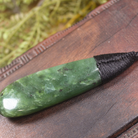 Roimata Teardrop carved from Hapopo Pounamu - NZ Greenstone