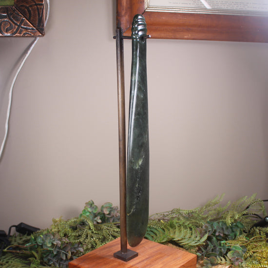 Mere carved from Rimu Pounamu - NZ Greenstone