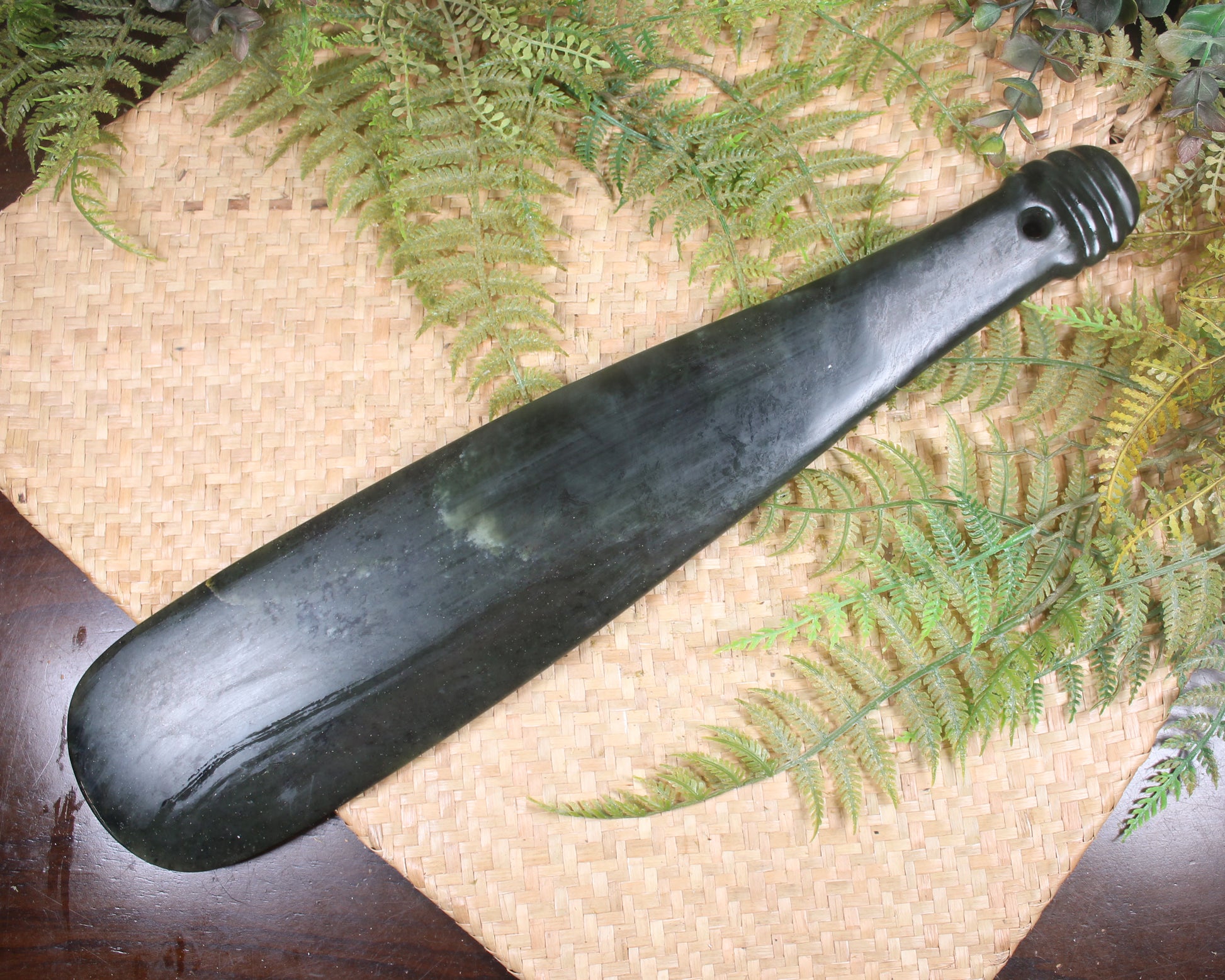 Mere carved from Rimu Pounamu - NZ Greenstone