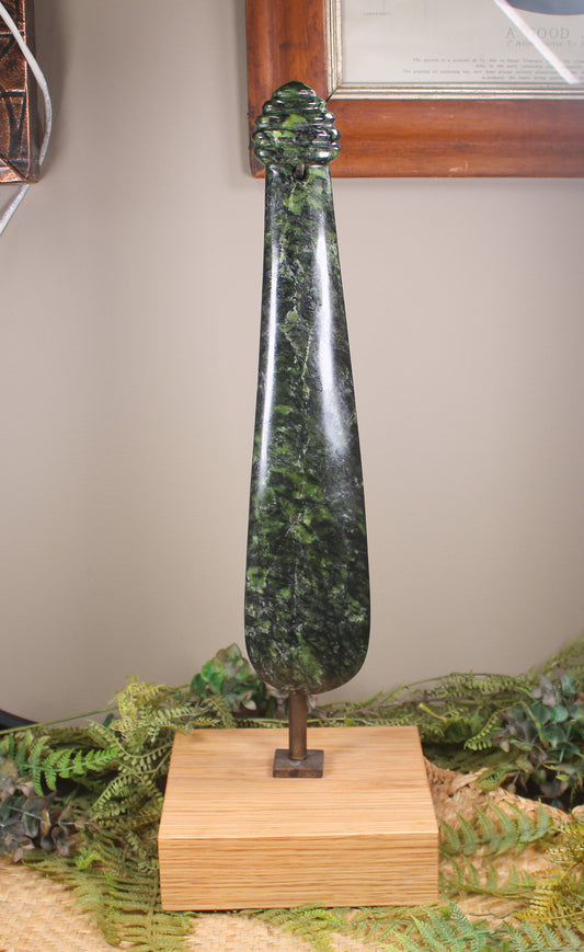 Mere carved from Douglas Creek Pounamu - NZ Greenstone