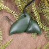 Whale Tail carved from Hapopo Pounamu - NZ Greenstone