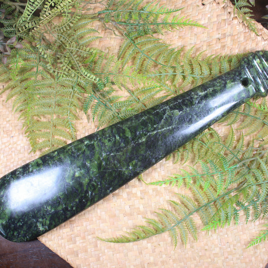 Mere carved from Douglas Creek Pounamu - NZ Greenstone