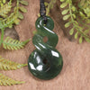 Twist carved from Kawakawa Pounamu - NZ Greenstone