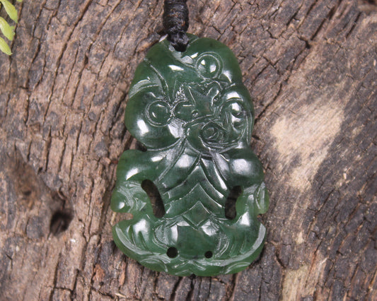 Kawakawa Pounamu Hei Tiki - NZ Greenstone