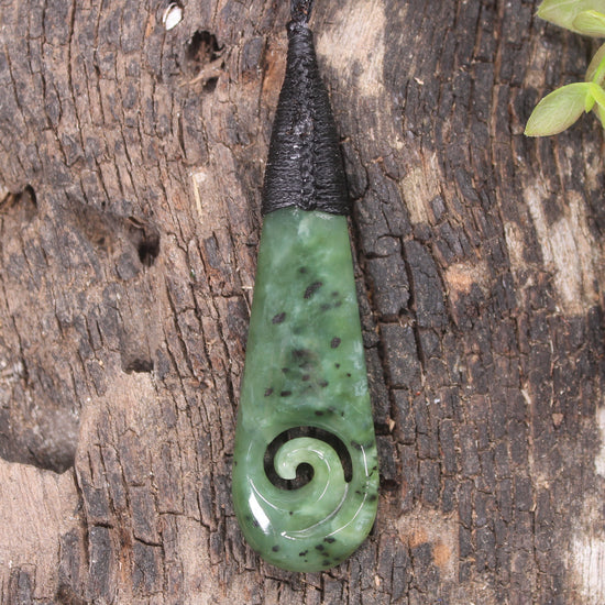 Roimata with Koru Pounamu Pendant - NZ Greenstone