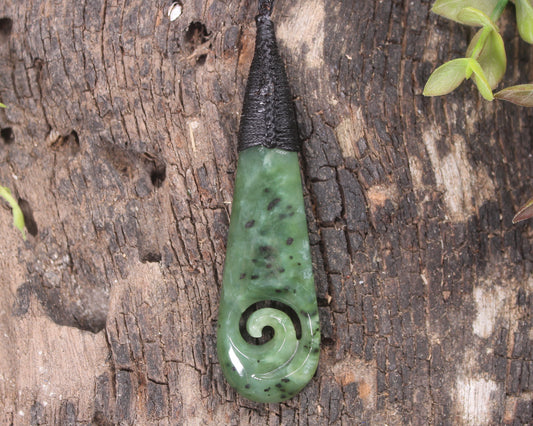 Roimata with Koru Pounamu Pendant - NZ Greenstone