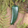 Tooth pendant carved from Hapopo Pounamu - NZ Greenstone