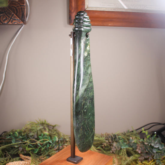 Mere carved from Hapopo Pounamu - NZ Greenstone