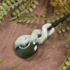 Twist or Pikorua carved from Hapopo Pounamu - NZ Greenstone