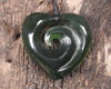 Heart with Koru carved from Tangiwai  Pounamu - NZ Greenstone