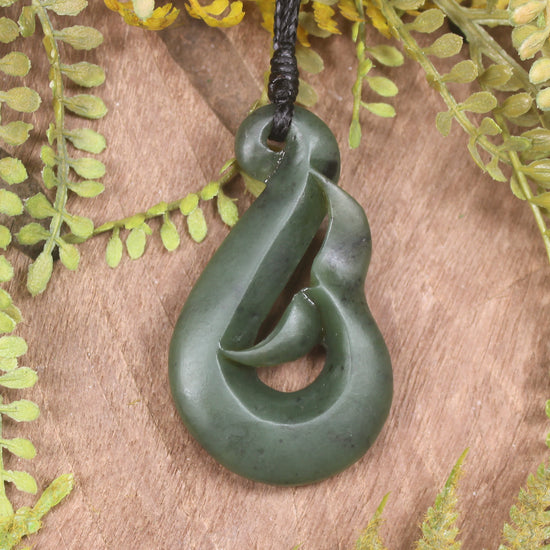 Whale Tail carved from Hapopo Pounamu - NZ Greenstone