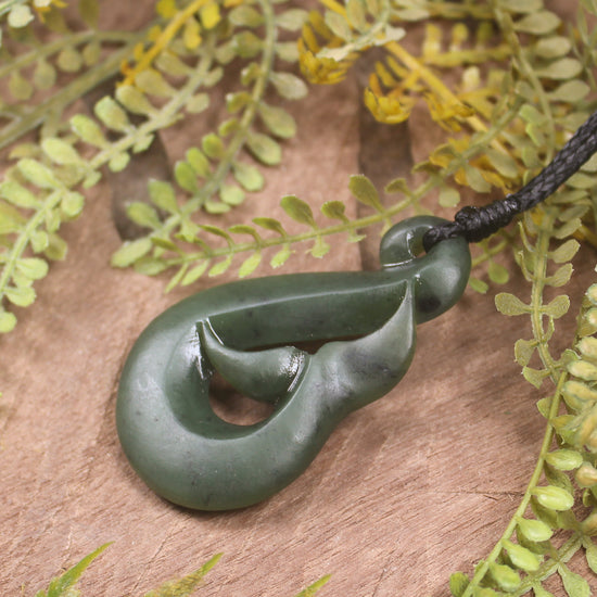 Whale Tail carved from Hapopo Pounamu - NZ Greenstone