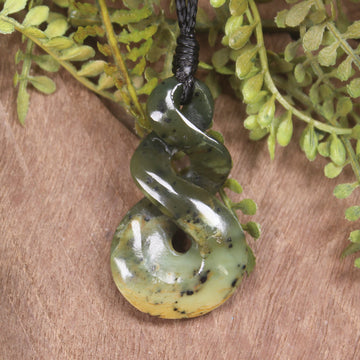Twist carved from Rimu Pounamu - NZ Greenstone