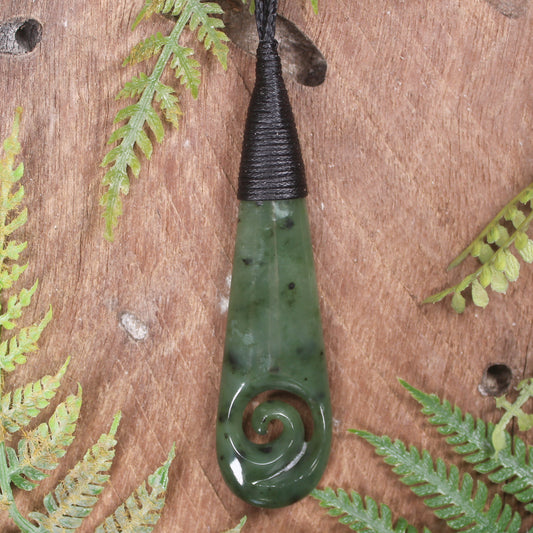 Roimata with Koru Pounamu Pendant - NZ Greenstone